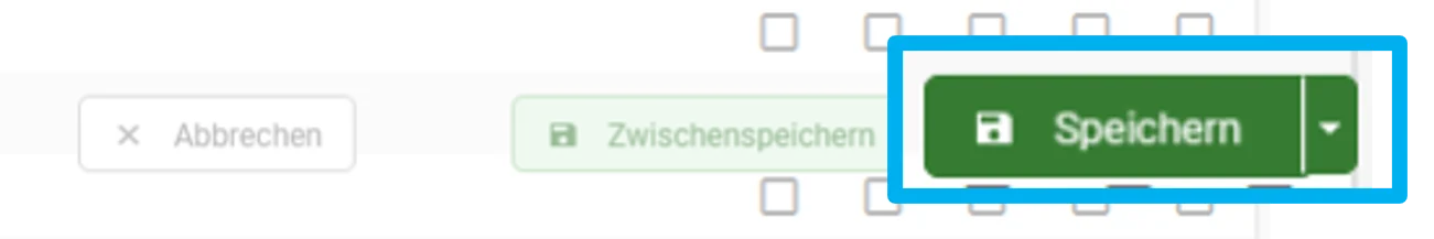 Zu sehen ist die Zeiterfassung mit dem geöffneten Berufsschulkalender. Hervorgehoben ist der Button „Speichern“