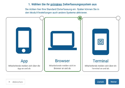 Zeiterfassung per App, Browser oder Terminal
