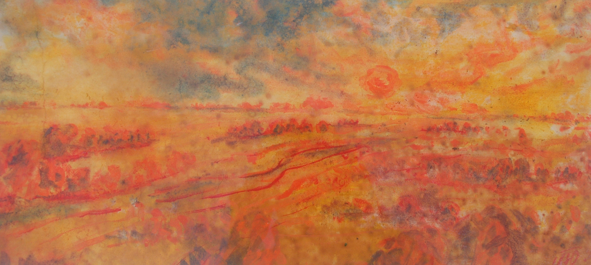 „Horizont I“, Aquarell „Nass in Nass“, 26 x 56cm, 2022