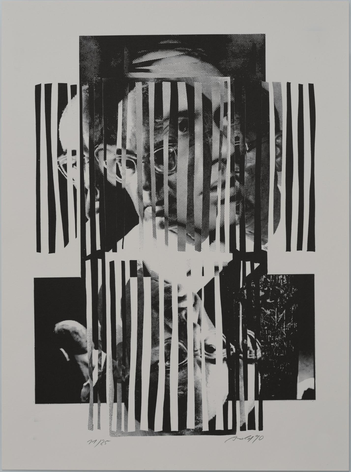 Ingo Arnold, o. T. (Porträt Johannes R. Becher), 1990, Offset-Druck; Museum Utopie und Alltag, Bestand Beeskow, Foto Armin Herrmann