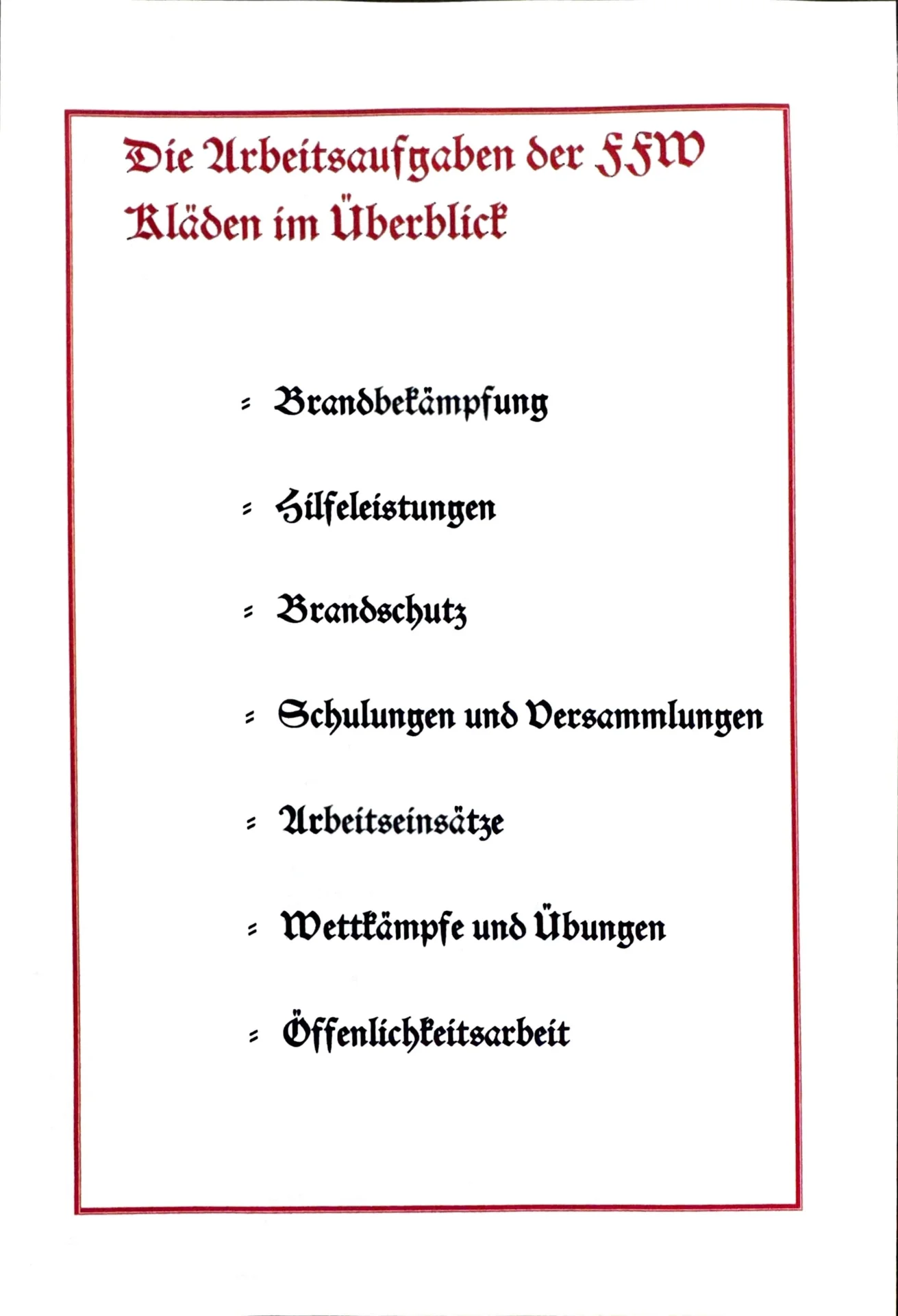 Arbeitseinsätze, Öffentlichkeitsarbeit (1)