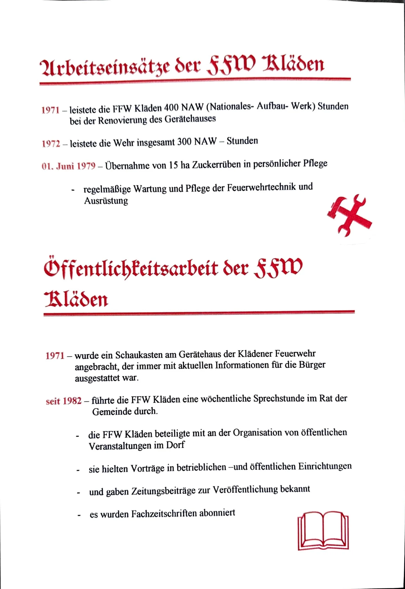 Arbeitseinsätze, Öffentlichkeitsarbeit (2)
