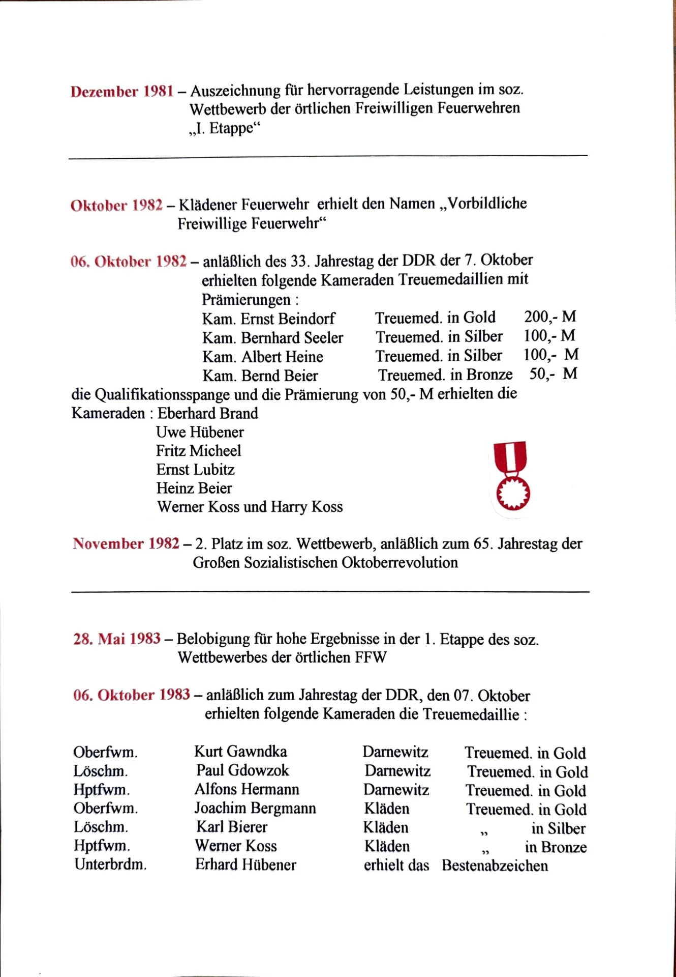 Beförderungen und Auszeichnungen 1959-1989 (5)
