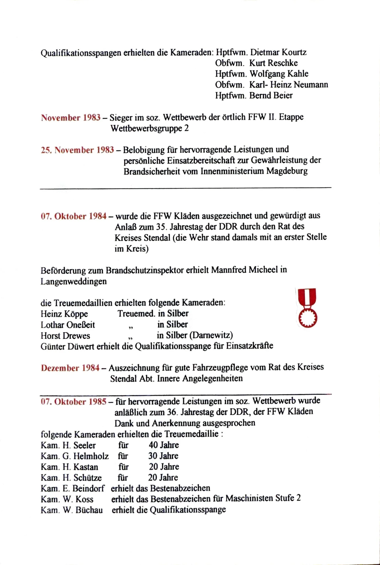 Beförderungen und Auszeichnungen 1959-1989 (6)