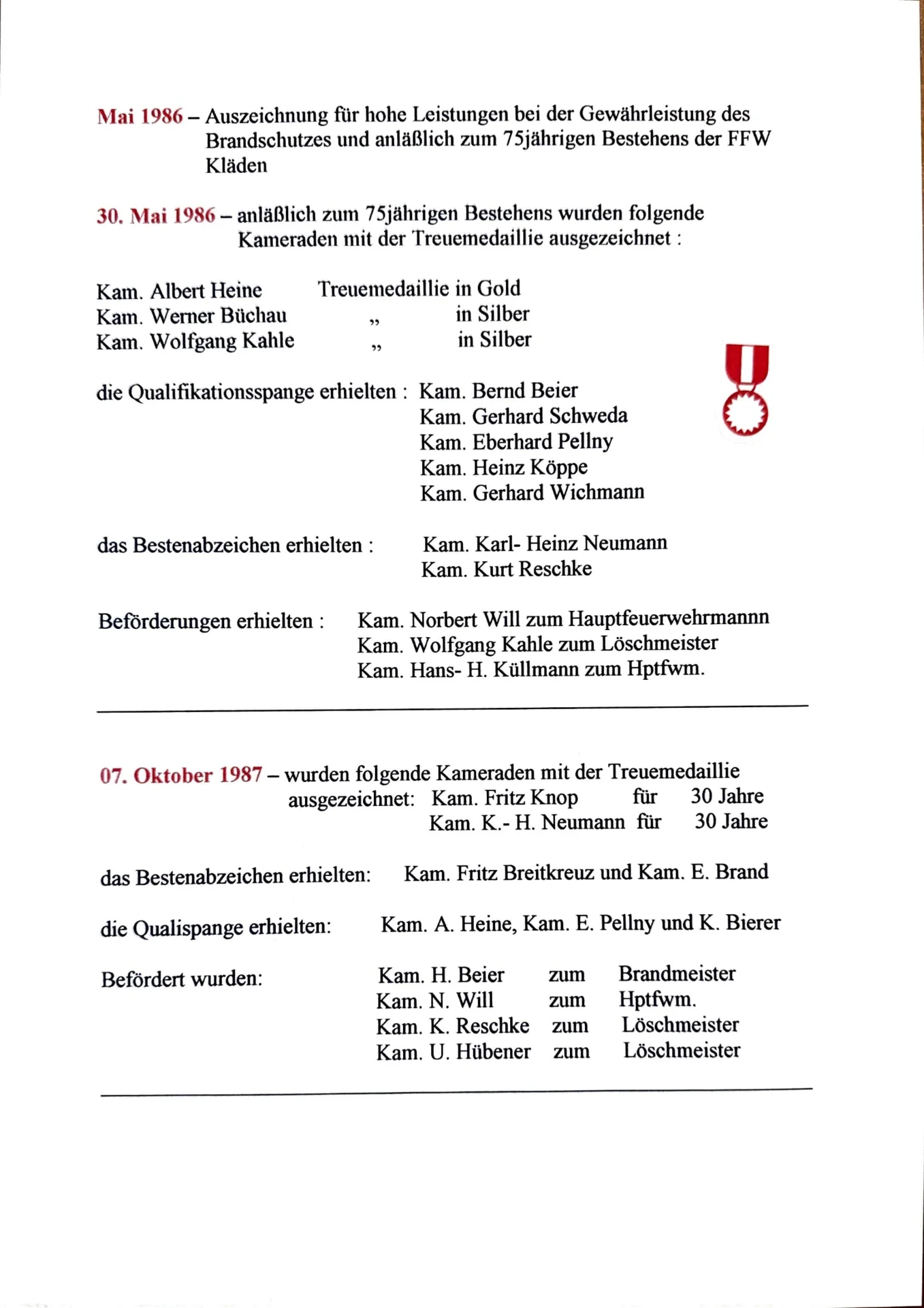 Beförderungen und Auszeichnungen 1959-1989 (7)