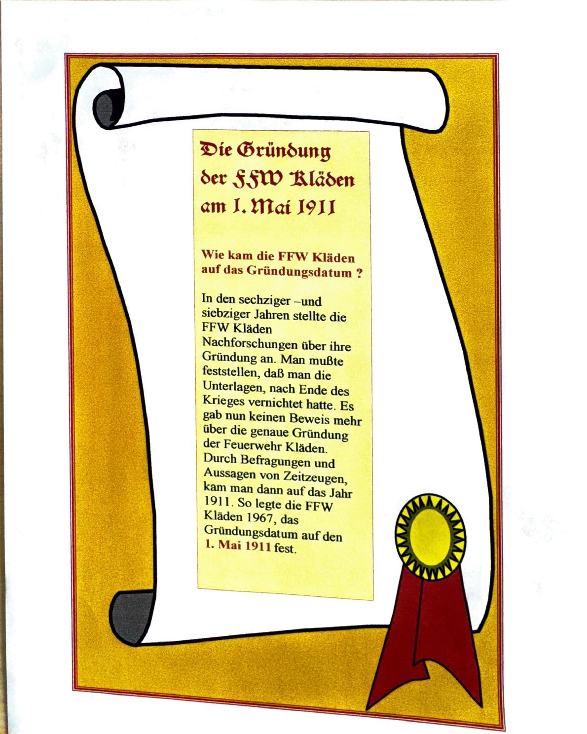 Freiwillige Feuerwehr Kläden 1911 bis 1918