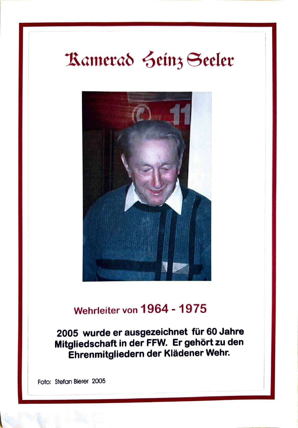 Führung der Feuerwehr 1911 bis 1990