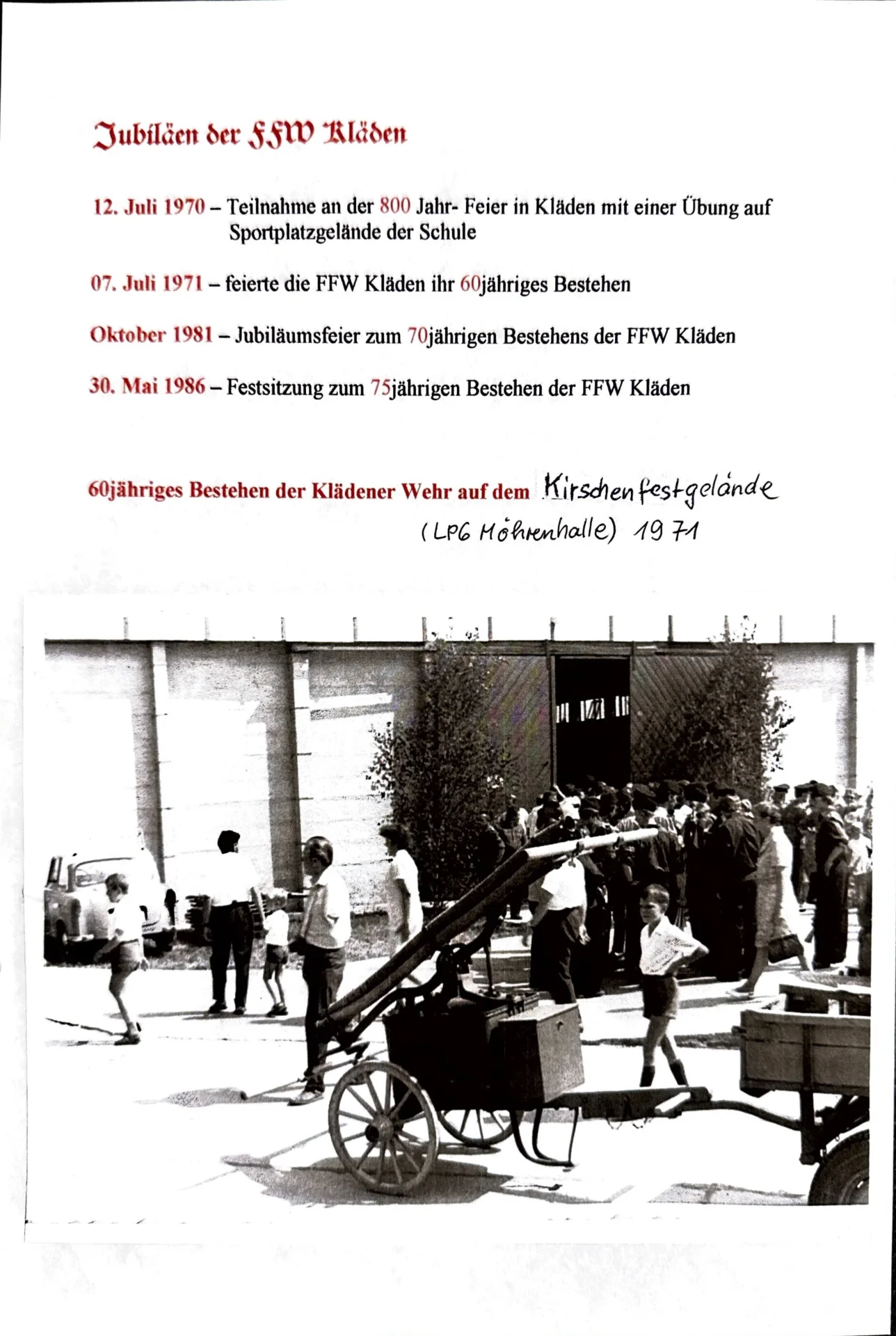 Jubilän, Feste und Veranstaltungen 1957-1989 (11)