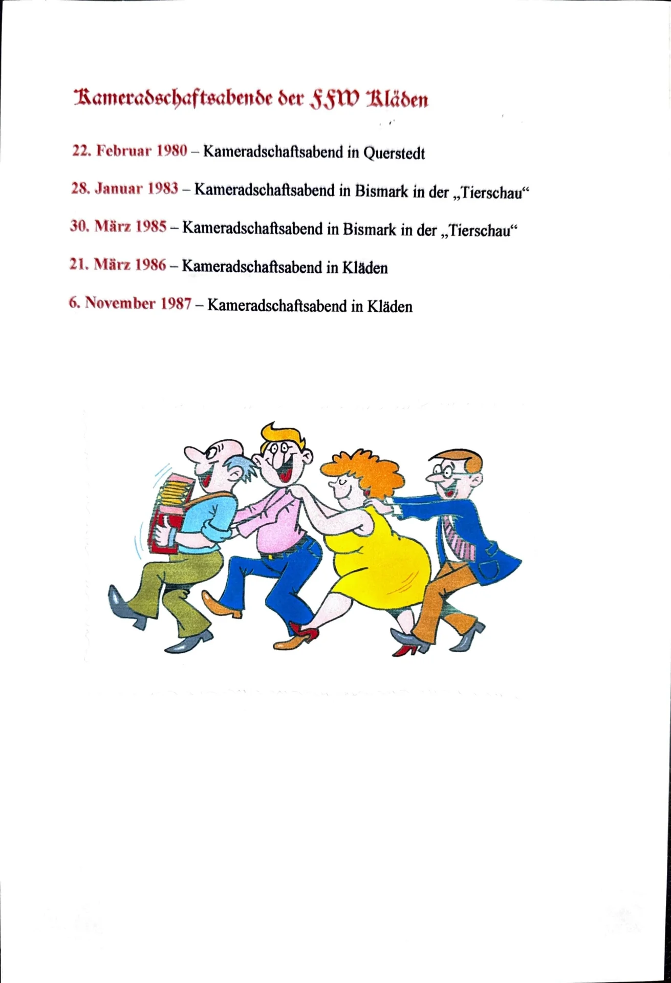Jubilän, Feste und Veranstaltungen 1957-1989 (16)
