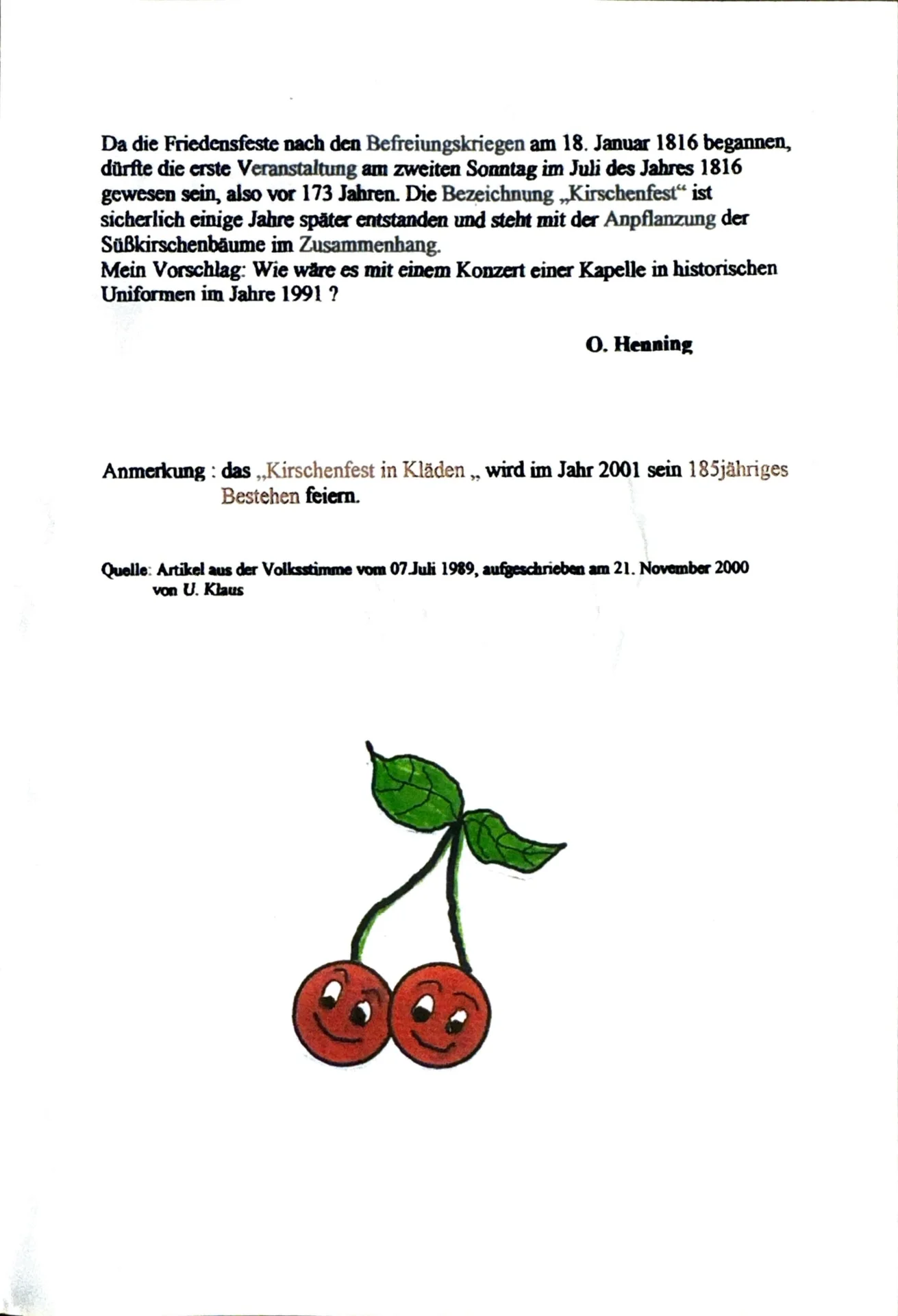 Jubilän, Feste und Veranstaltungen 1957-1989 (20)