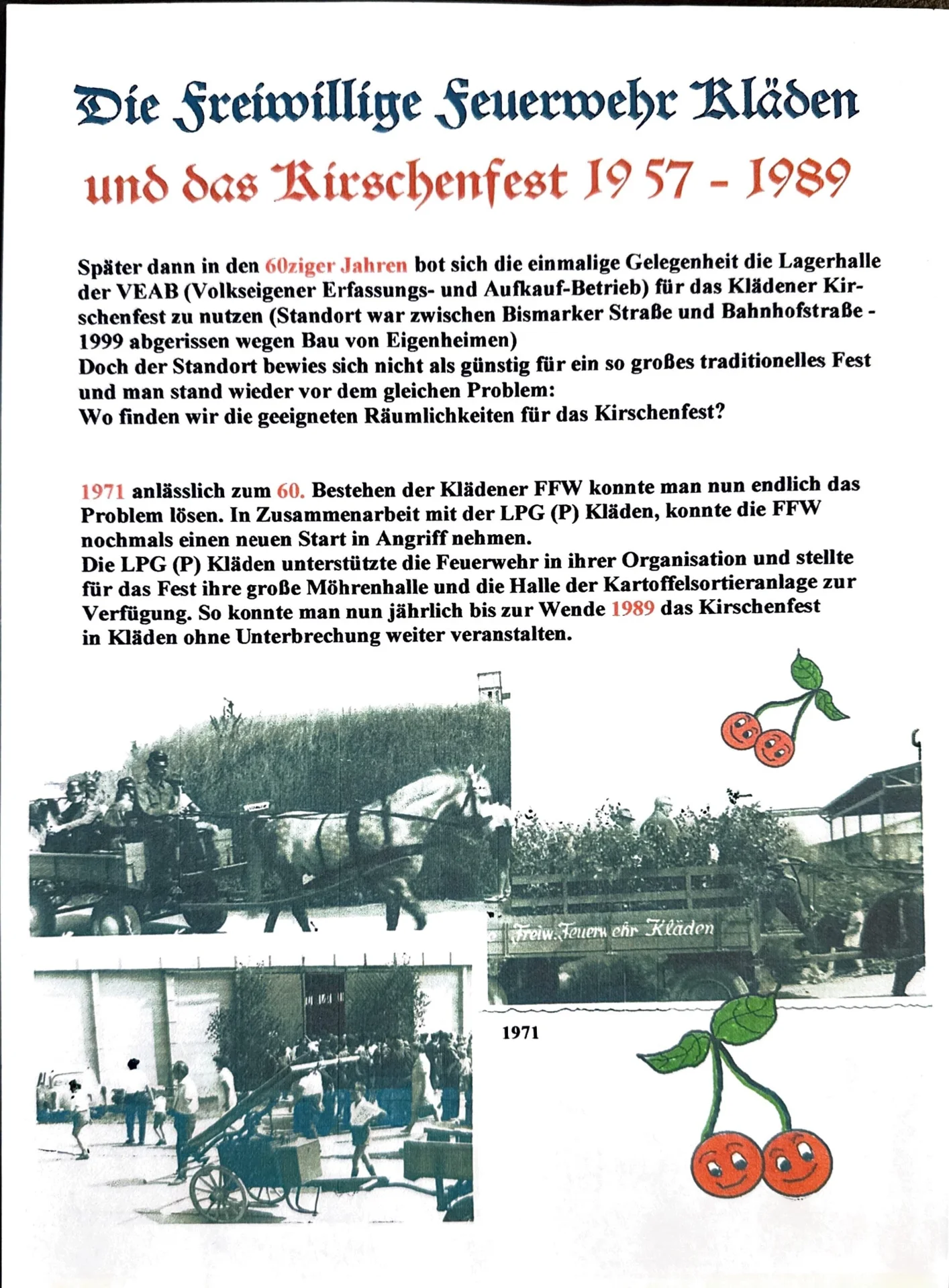 Jubilän, Feste und Veranstaltungen 1957-1989 (5)