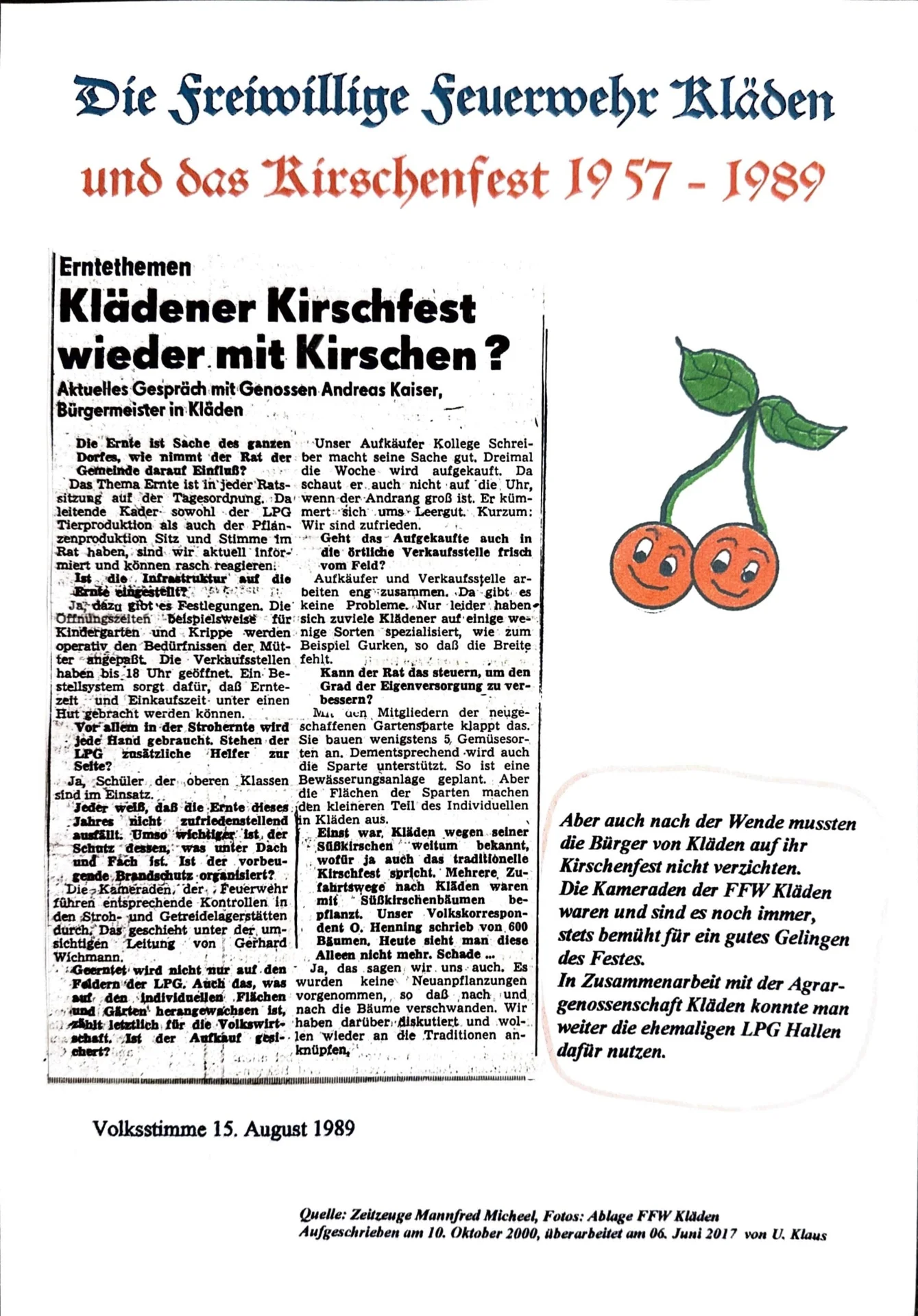 Jubilän, Feste und Veranstaltungen 1957-1989 (7)