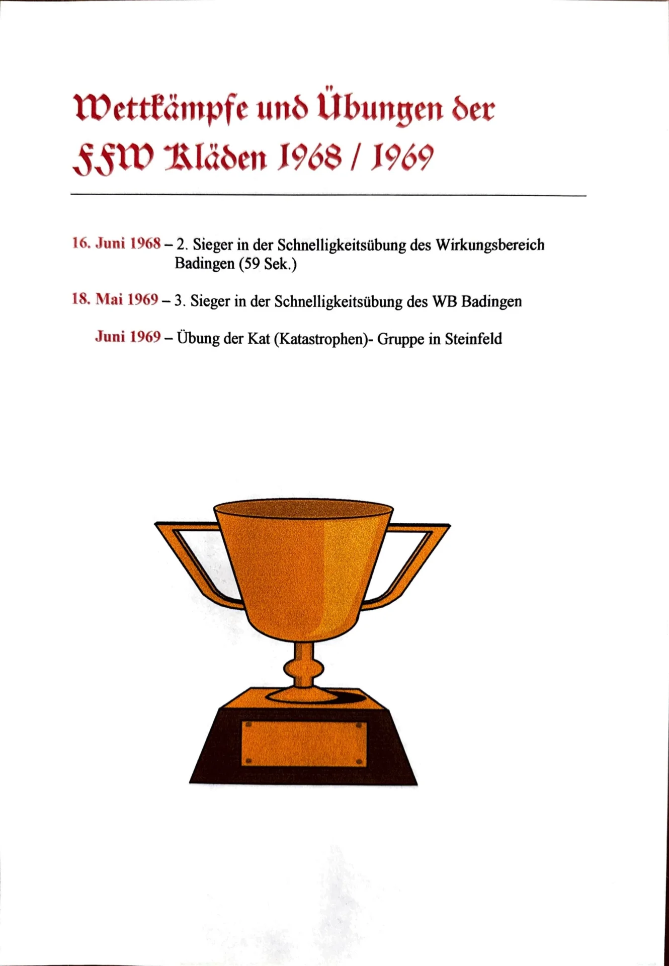 Wettkämpfe und Übungen 1968-1988 (1)