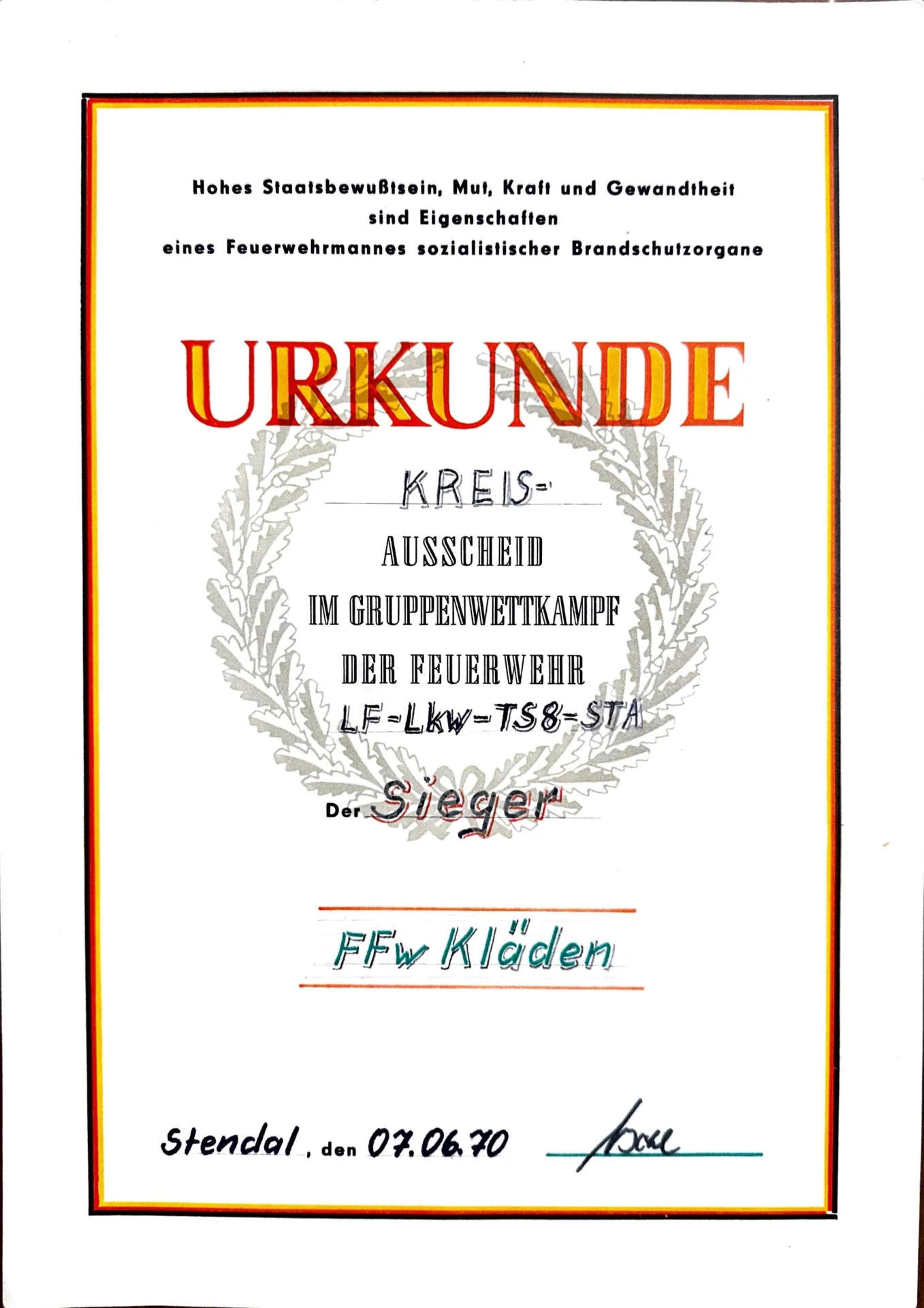 Wettkämpfe und Übungen 1968-1988 (10)