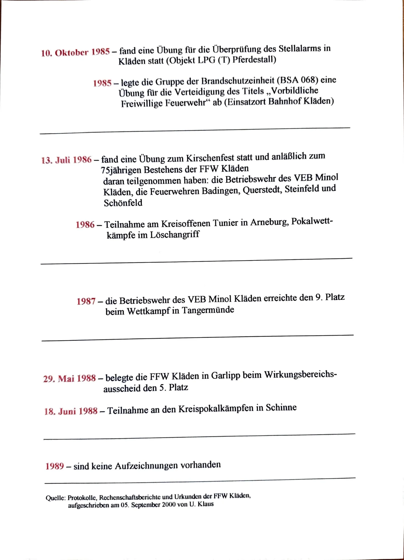 Wettkämpfe und Übungen 1968-1988 (8)