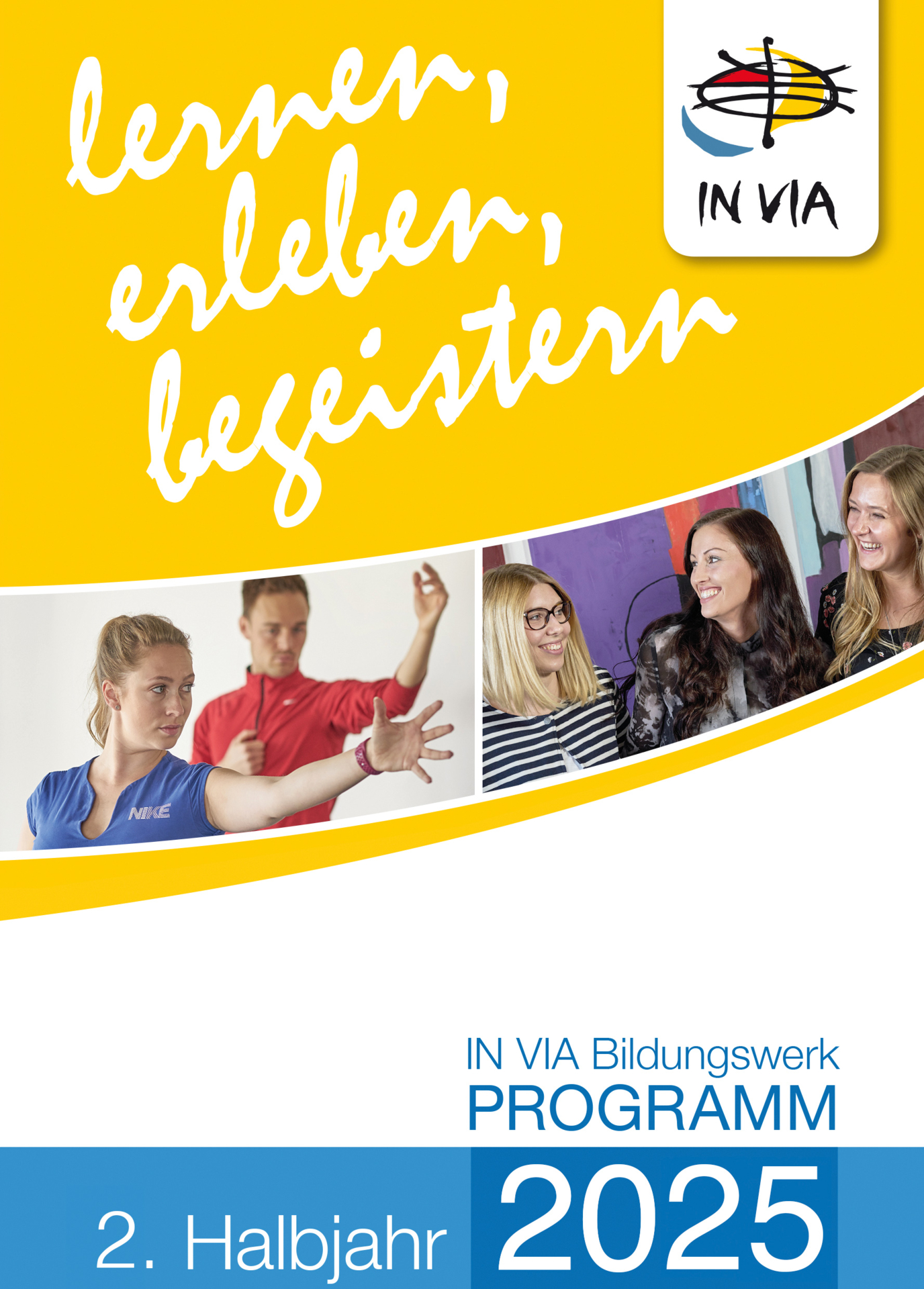 Es zeigt das Bildungswerkprogrammheft 2. Halbjahr 2025 (Kurse von August bis Dezember 2025)