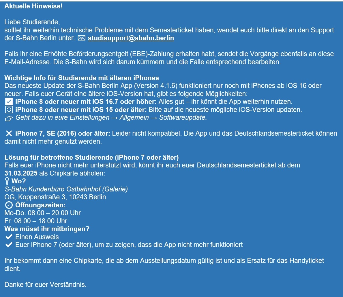 DST Mitteilung