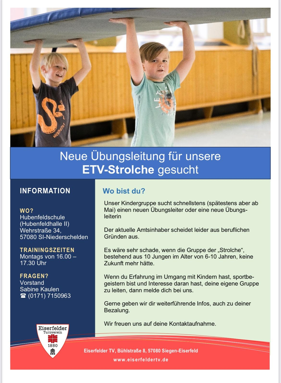 Neue Übungsleitung für die Strolche