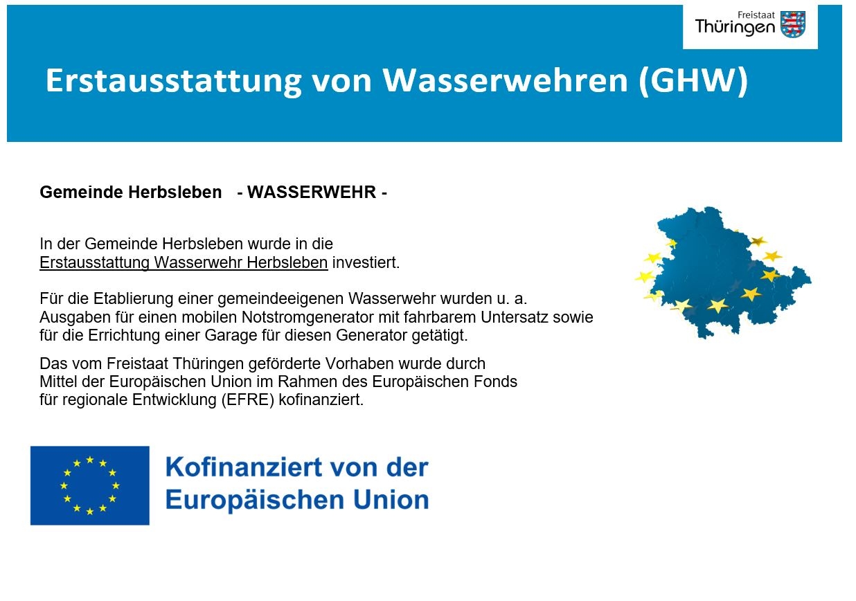 Erstausstattung von Wasserwehren (GHW)