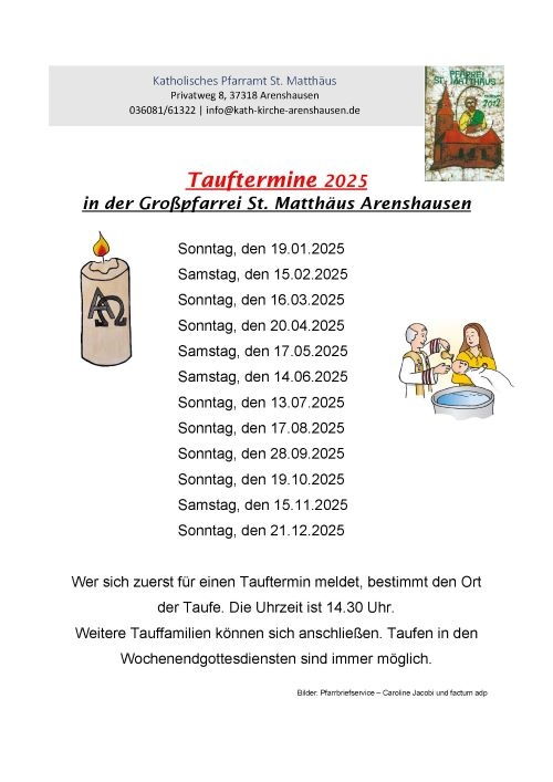 Tauftermine 2025