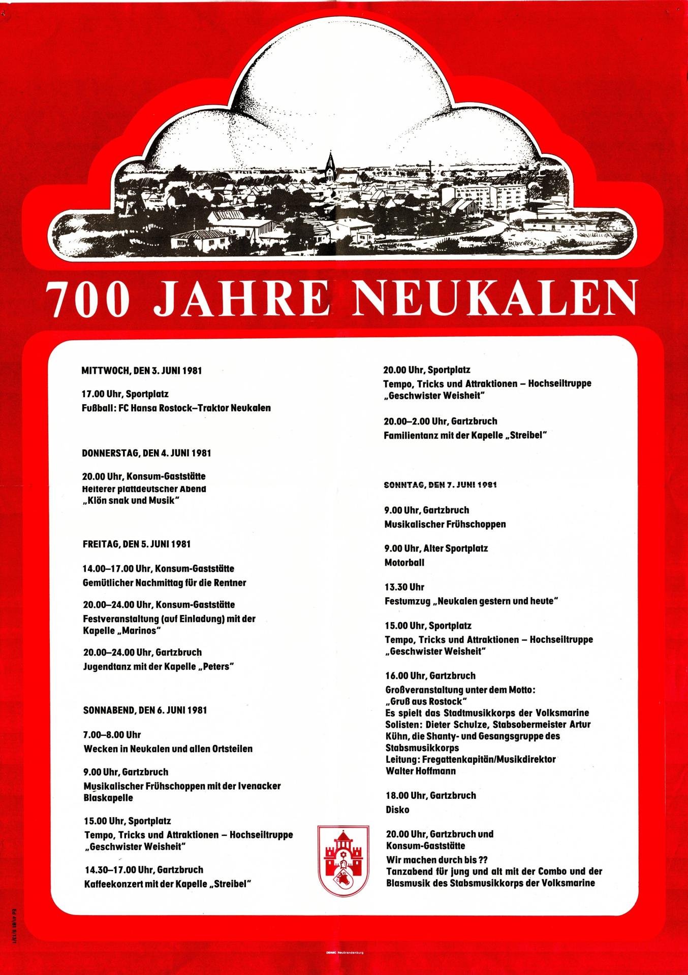 Plakat zur 700-Jahrfeier 1981