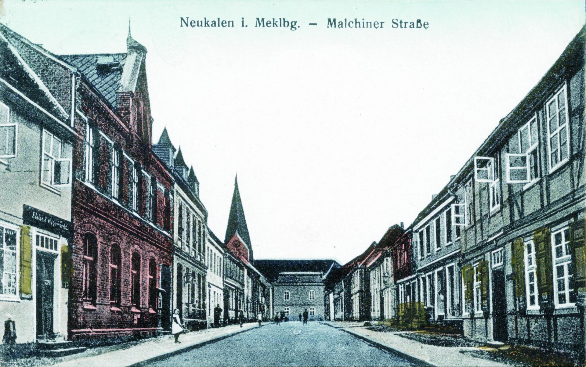 Ansichtskarte der Malchinerstraße von 1925 oder früher.
