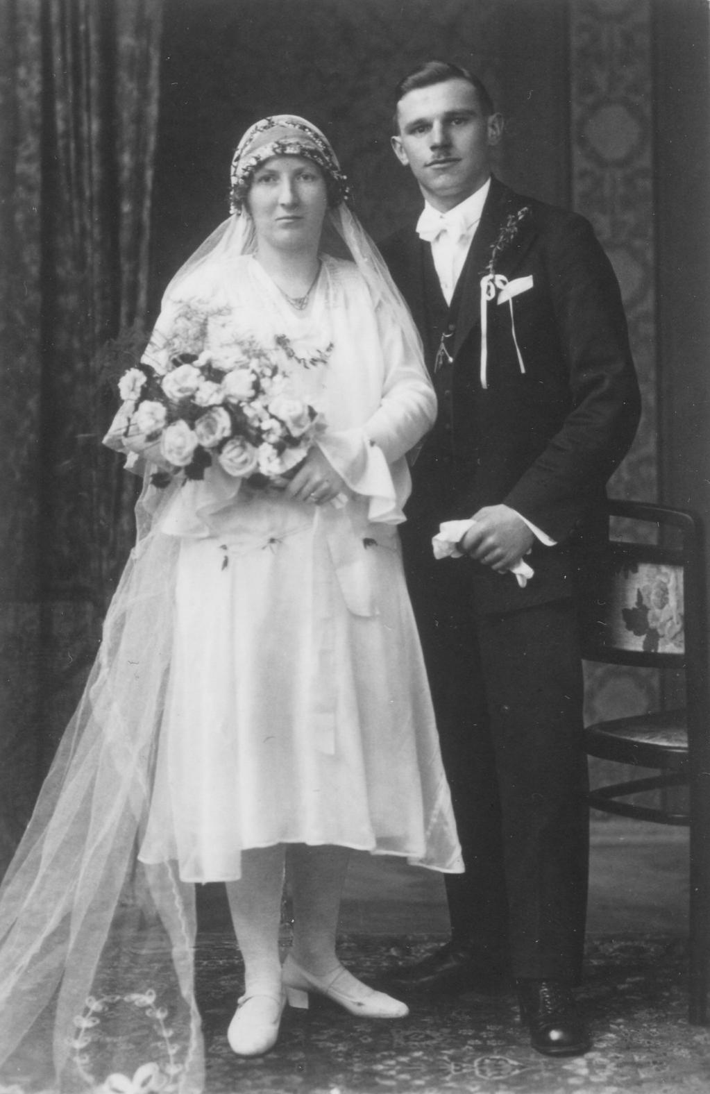 Hochzeit Julie Ullrich und Ernst Hofrichter am 1. März 1930