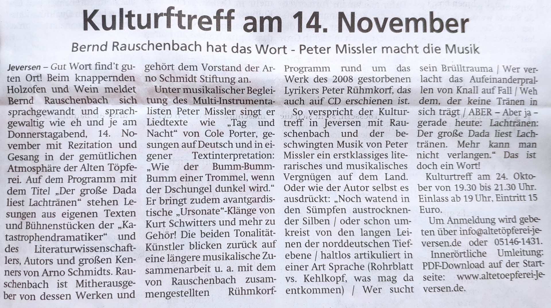 12. Schwarmstedter Rundschau-091124_KT_November_Der große Dada liest Lachtränen