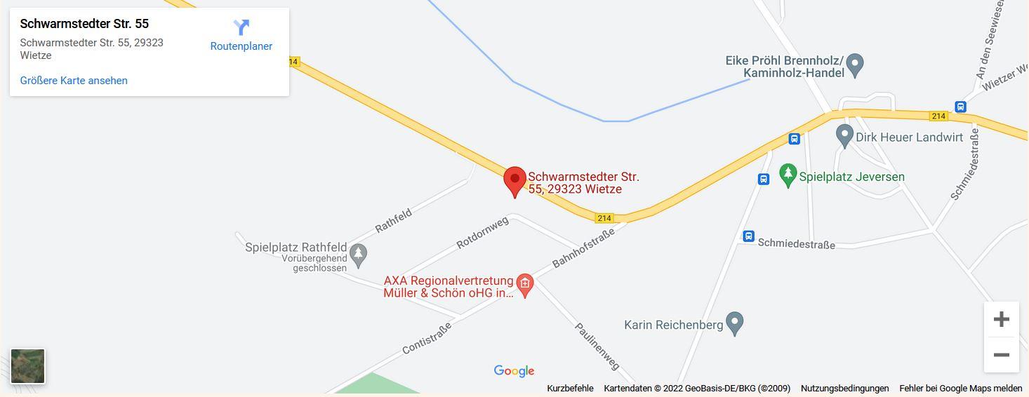 Google-Map Ausschnitt Alte Toepferei Schwarmstedter Strasse