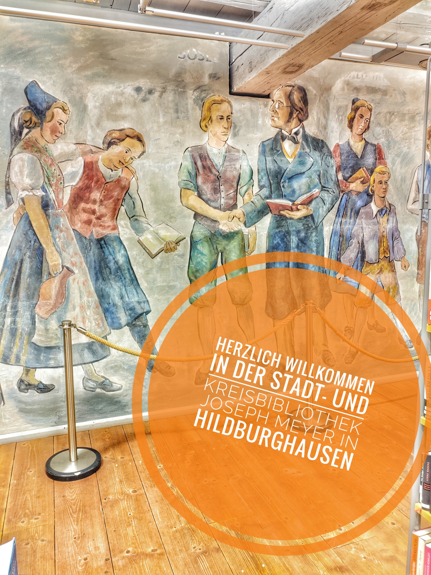 Wandgemälde Joseph Meyer in der 2. Etage des historischen Rathauses