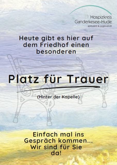 Aufsteller "Ein Platz für Trauer"