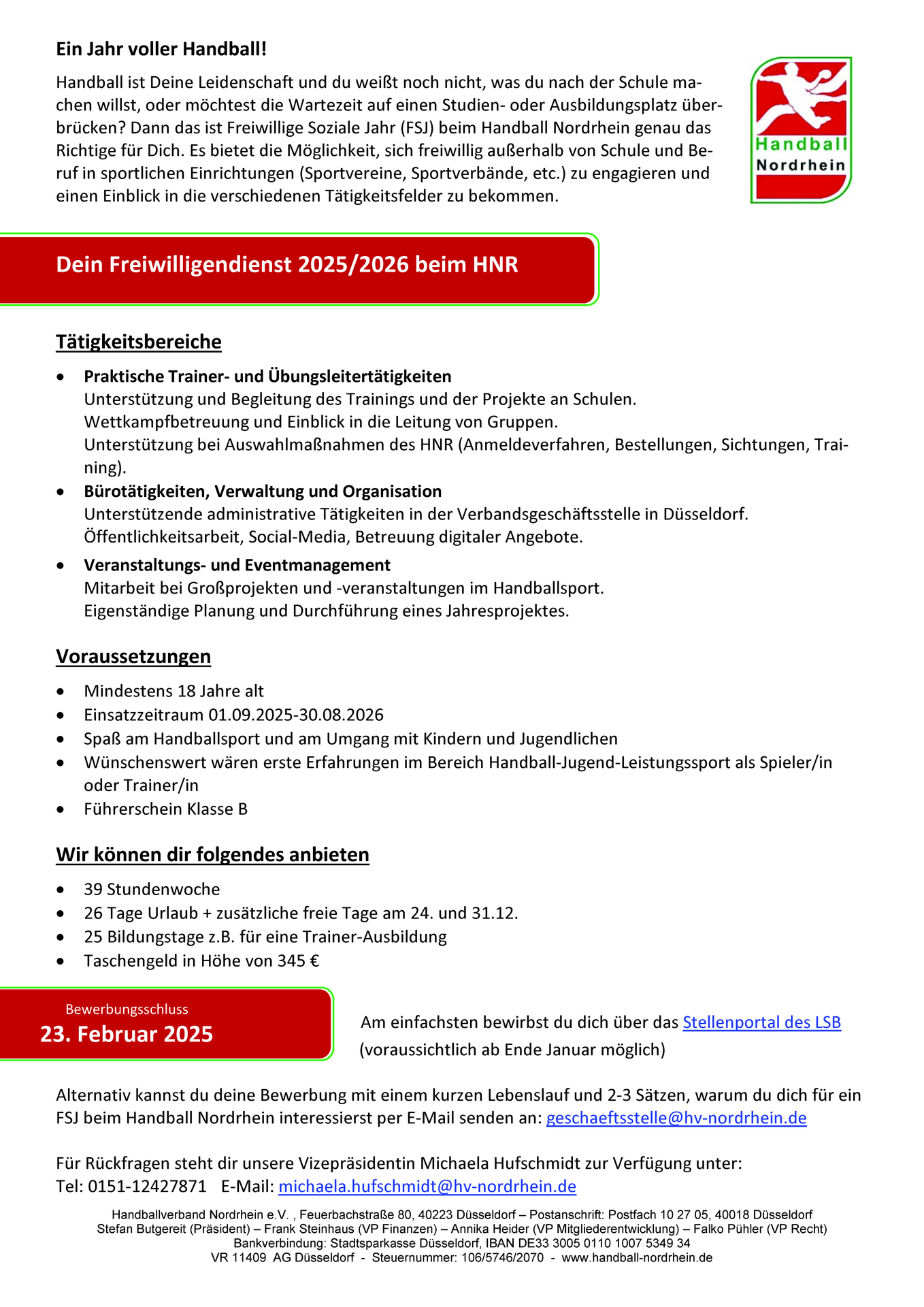 Stellenausschreibung FSJ_2025
