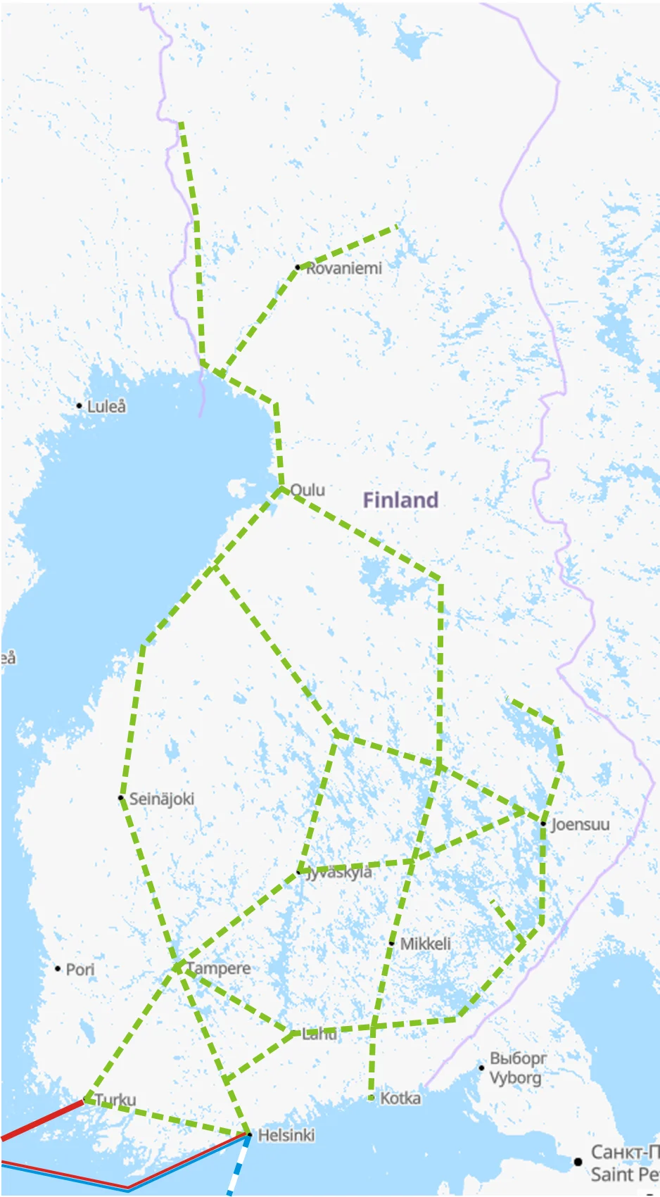 FINNLAND Bahnstrecken