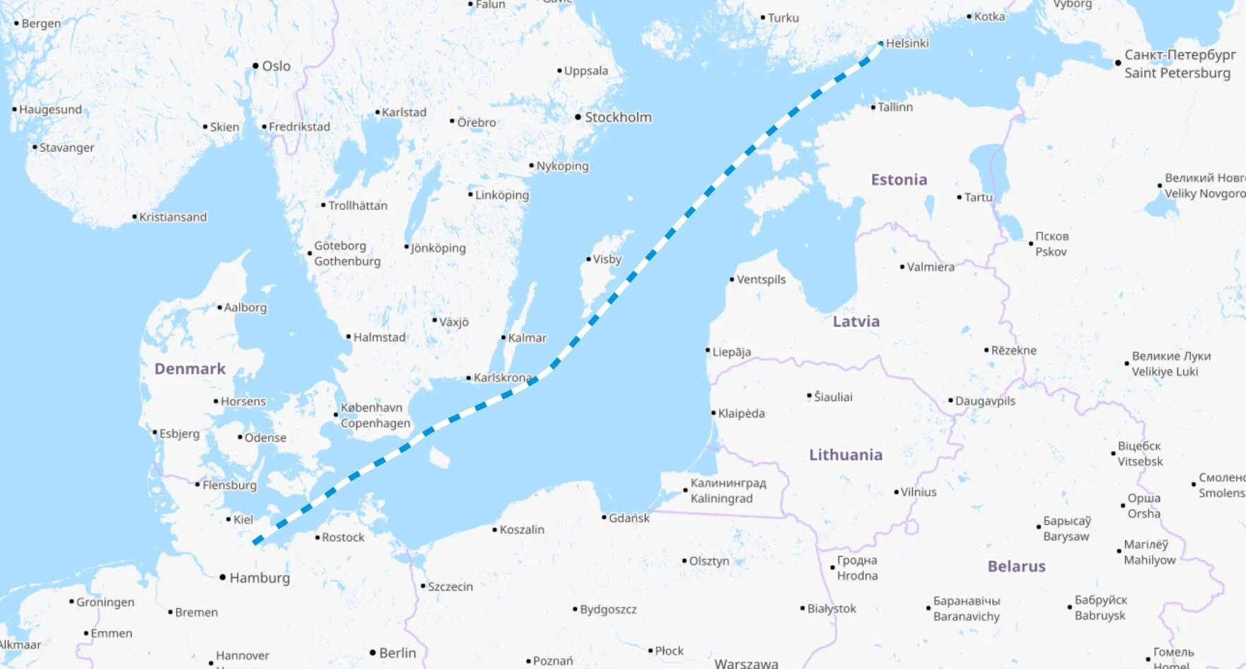 Karte Reiseroute