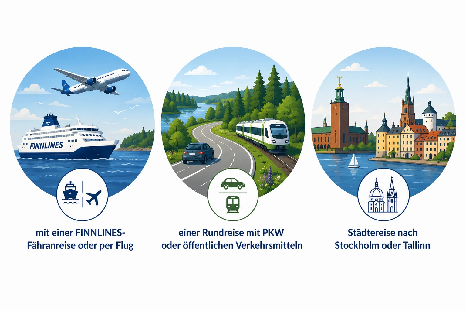 Deine Reise flexibel kombinieren - Icon Leiste