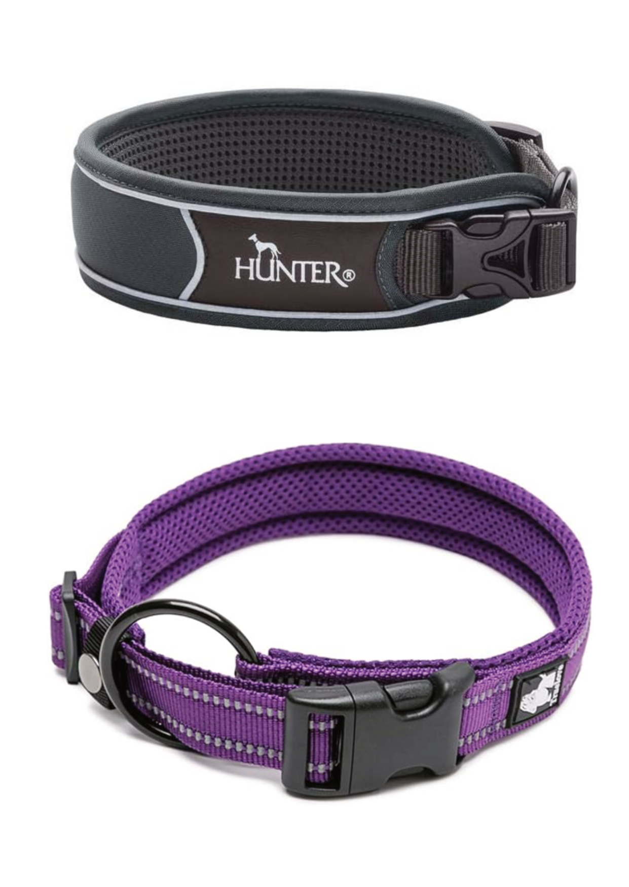 Mesh Hundehalsband grau und lila