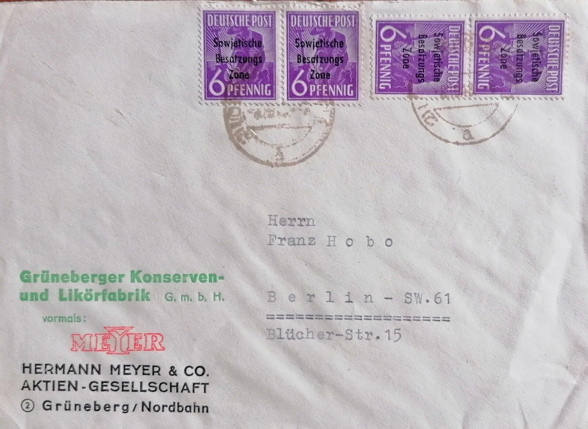 Geschäftspost von Meyer