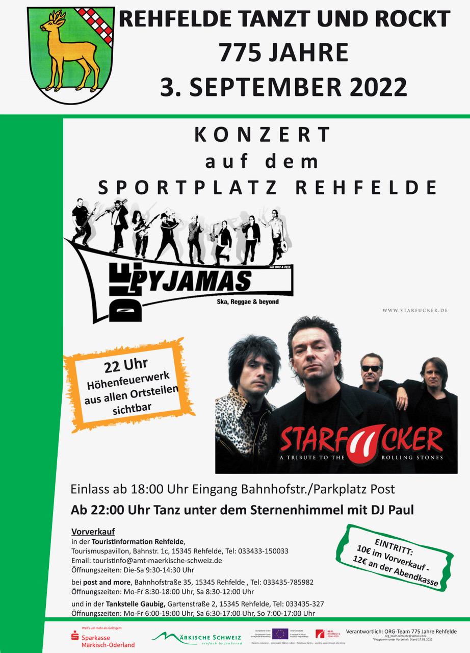 Plakat zu "Rehfelde tanzt und rockt" (2.-4. September)