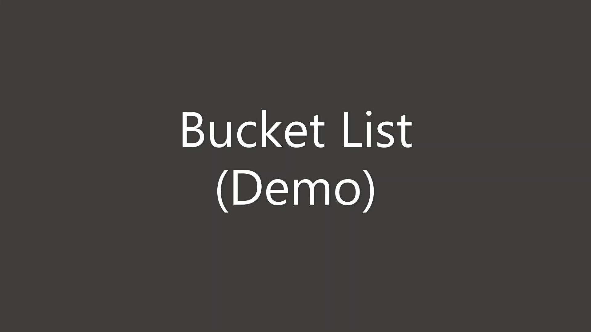 Bucket List - Demo