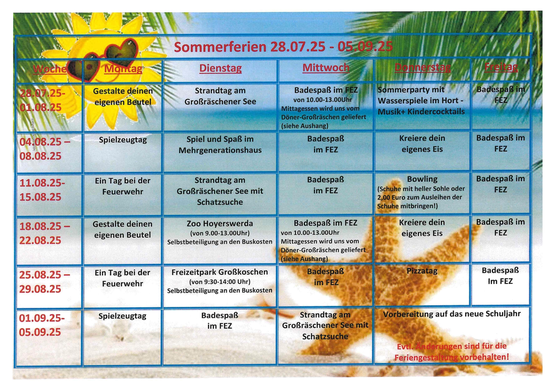 Ferienplan