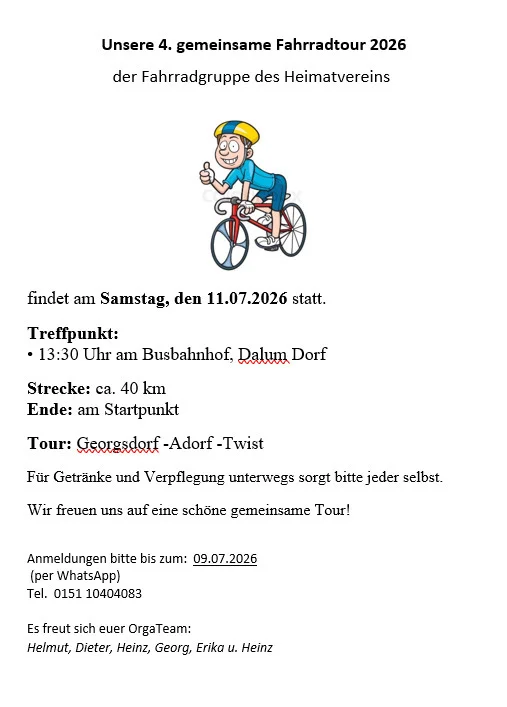 Fahrradtour 11.07.2026