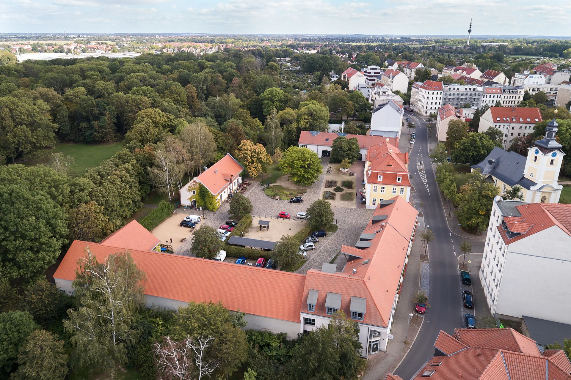 Luftansicht des Gutshof Stötteritz