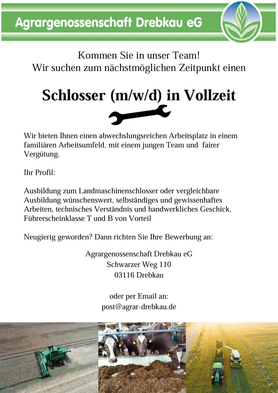 Stellenanzeige Schlosser klein