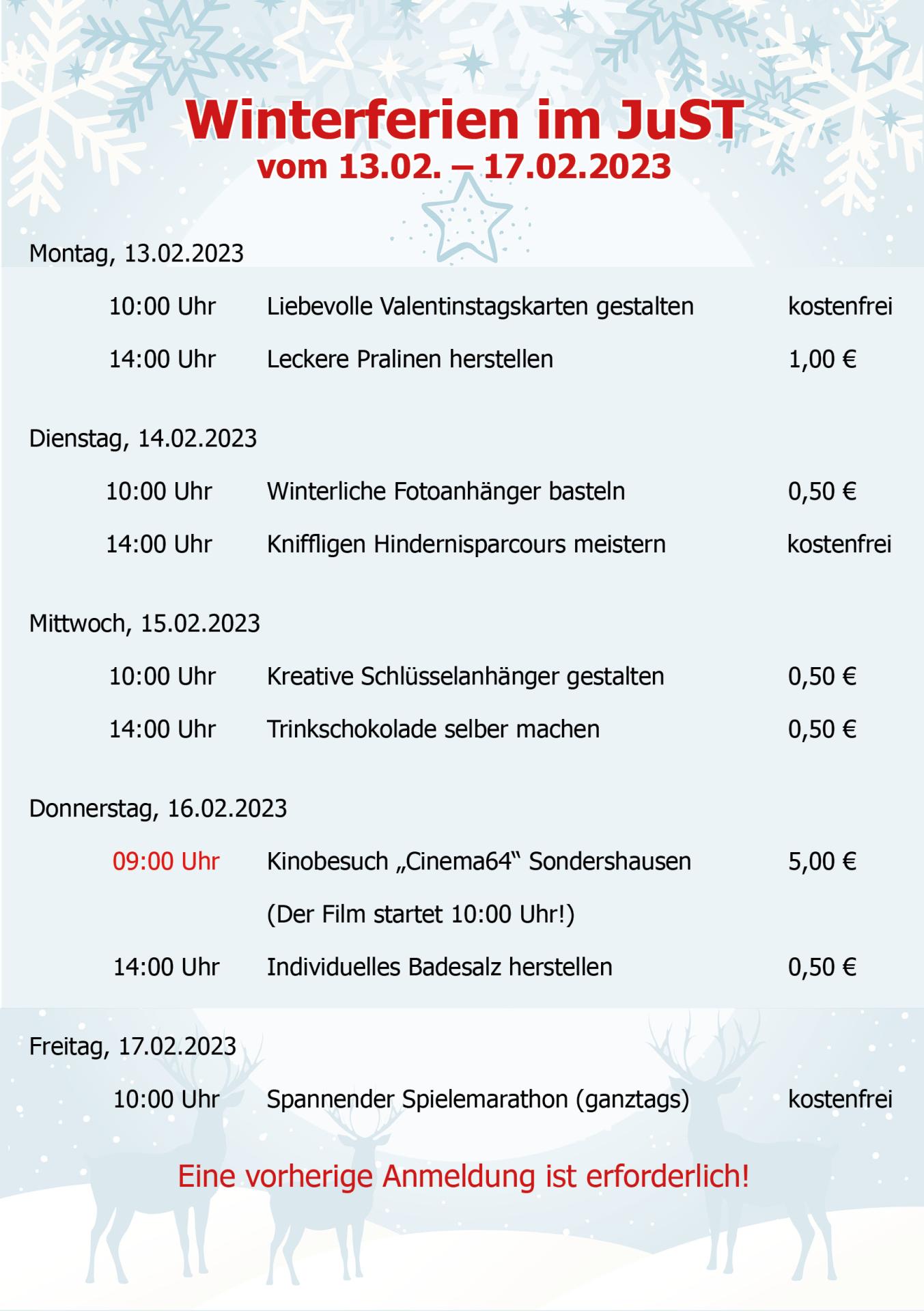 Winterferienspiele 2023 JuST Sondershausen