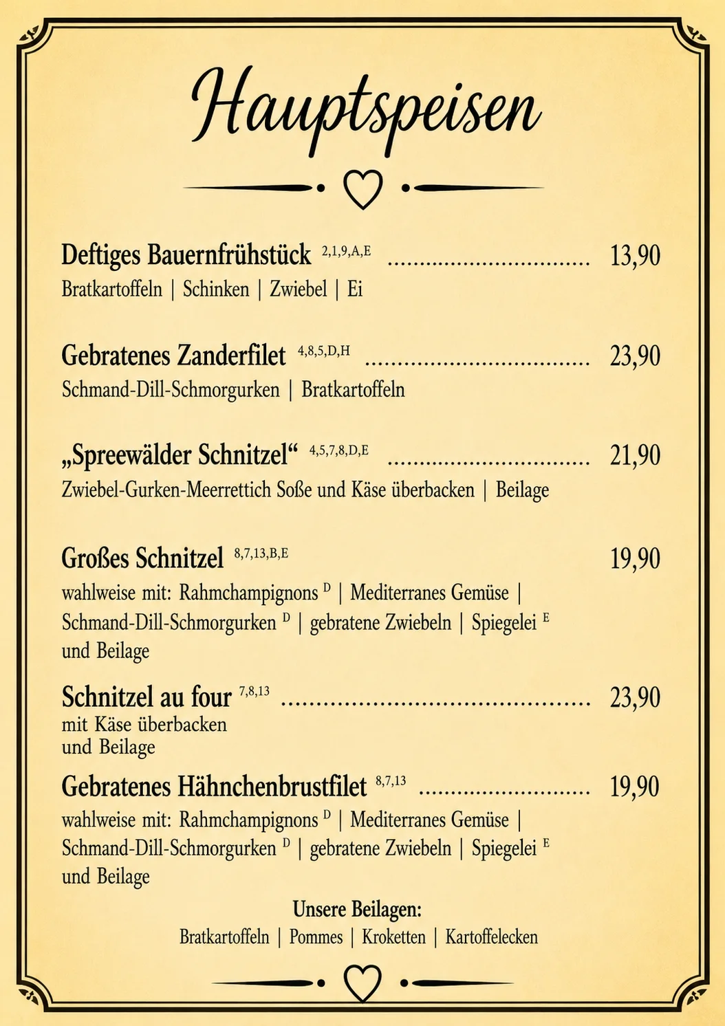 Speißekarte 2026