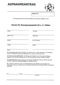 zum Download "Aufnahmeantrag passive Mitglieder"