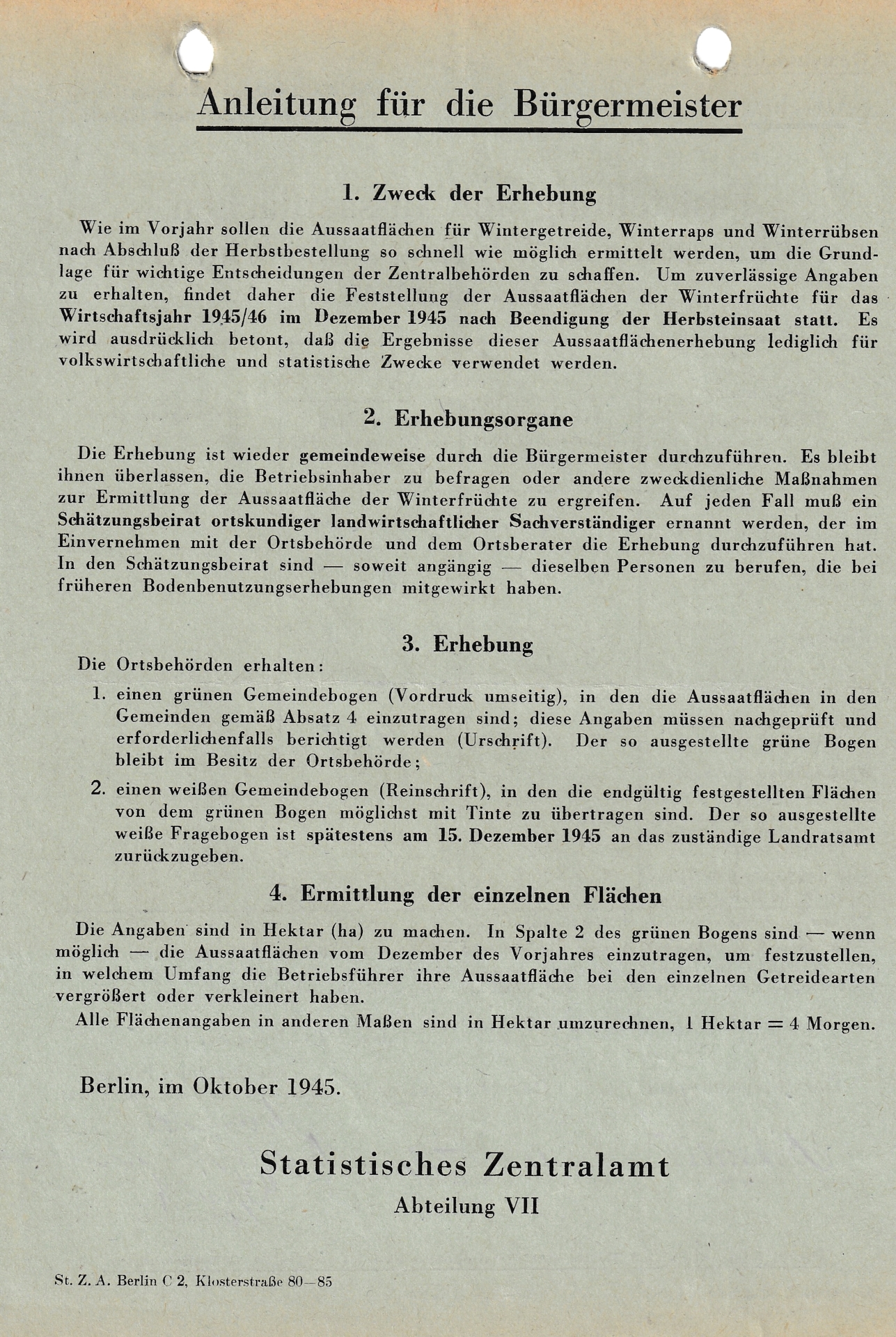 1945 Anleitung für den Bürgermeister