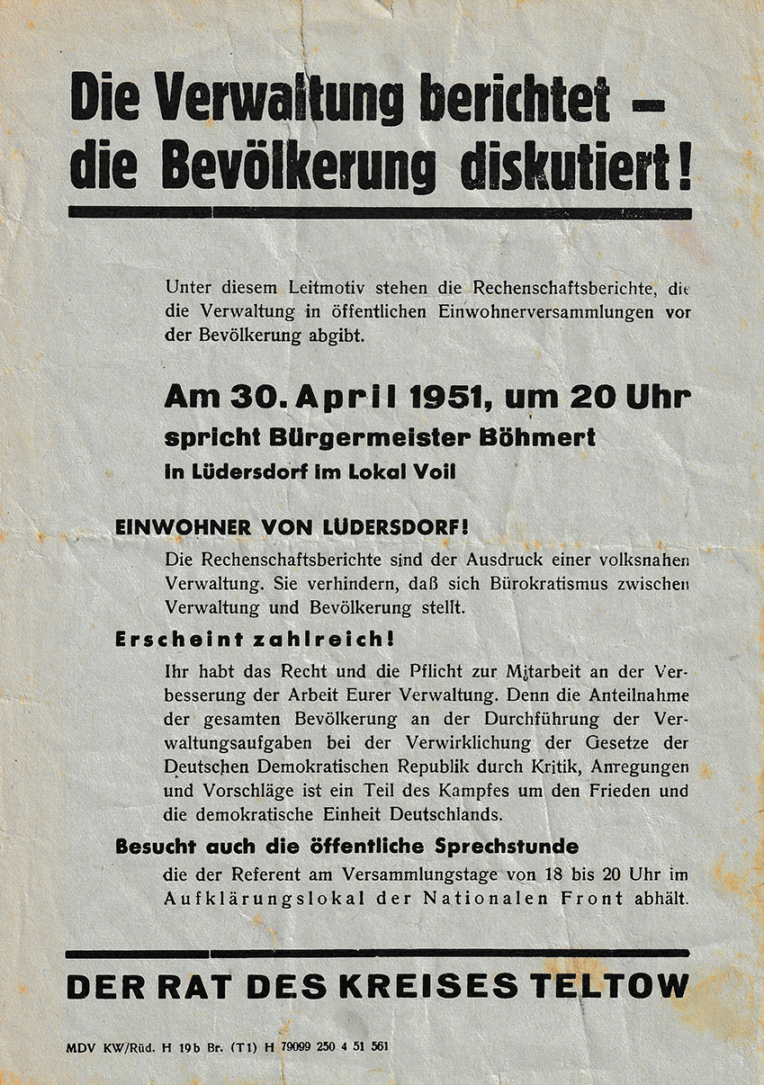 Amtliche Einladung von 1951