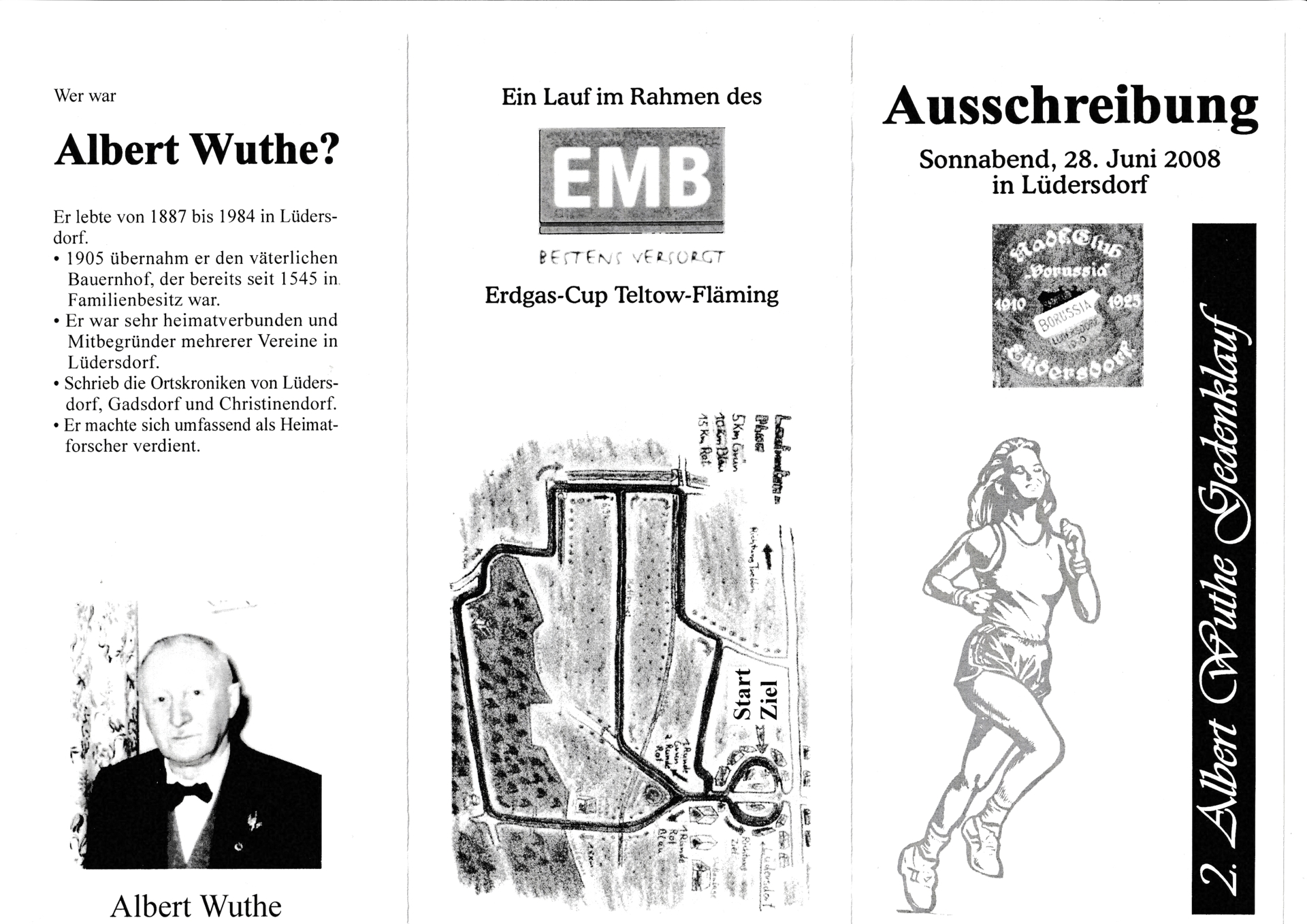 Ausschreibung Albert-Wuthe-Lauf 2008 Seite 1