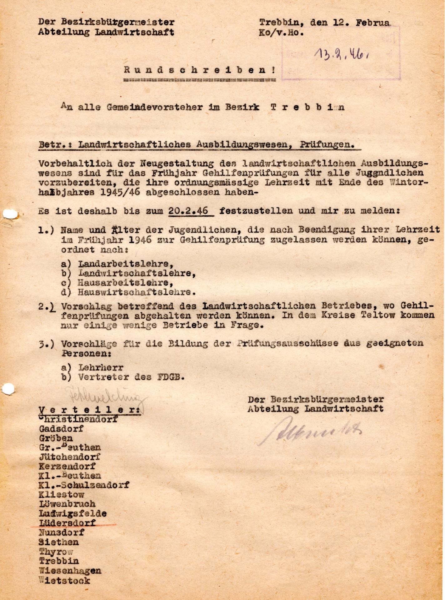 1946_Rundschreiben_Gemeindevorsteher_Landwirtschaftliches_Ausbildungswesen